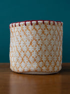 Block Printed Durrie Storage Basket