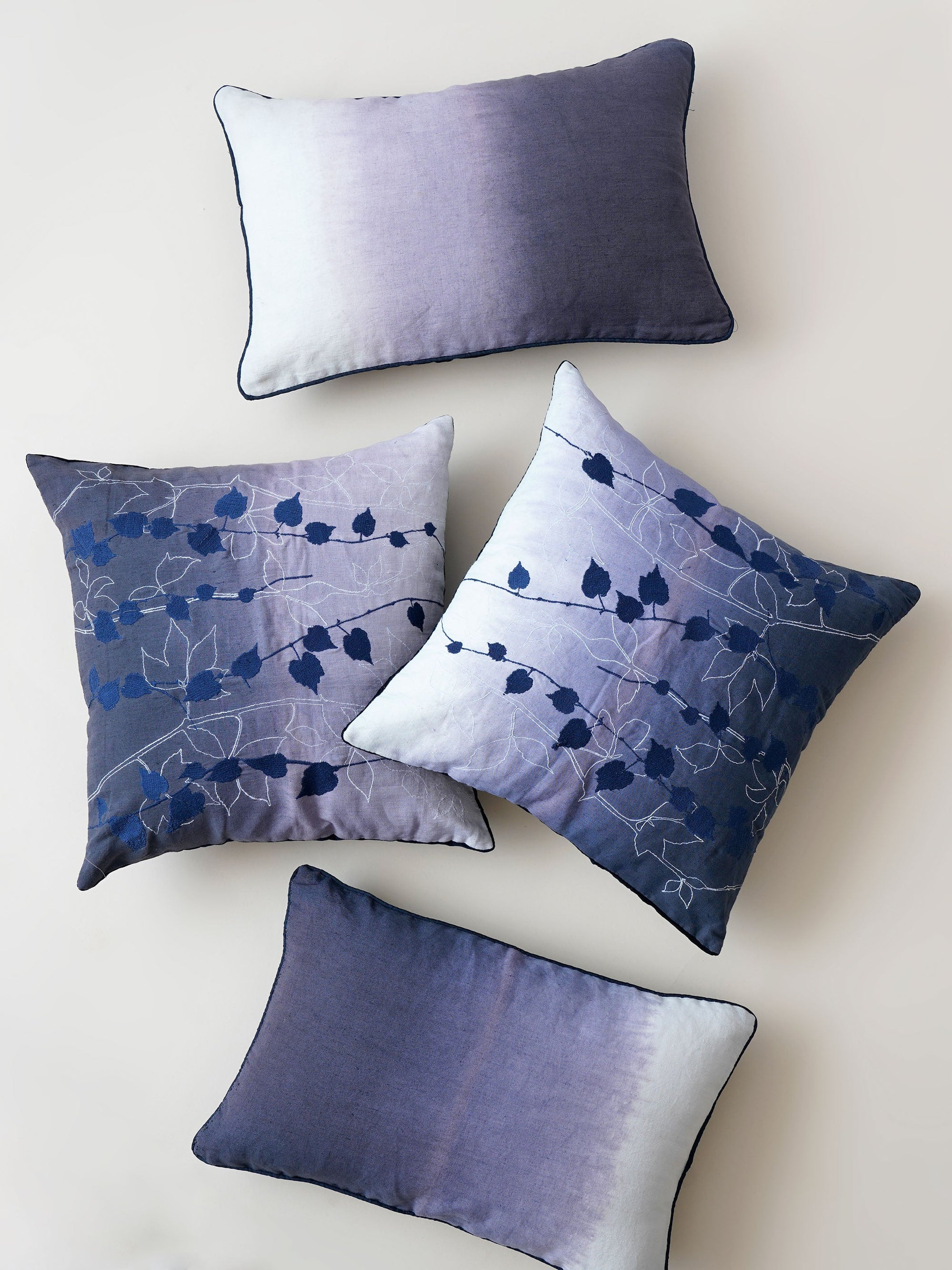 Cushion Cover - Blue Ombre Embroidered