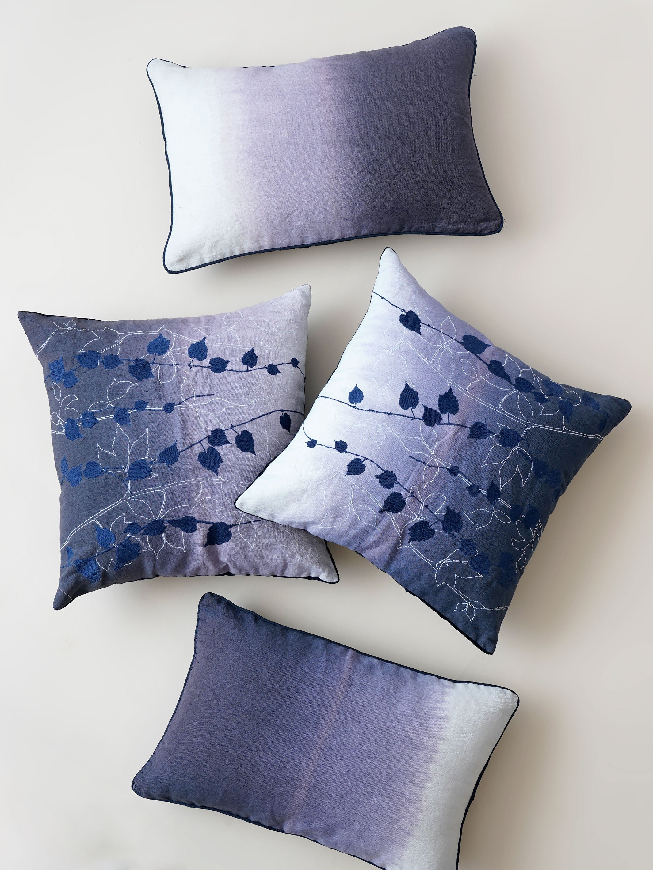 Cushion Cover - Blue Ombre Embroidered