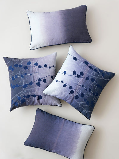 Blue Ombre Embroidered Cushion