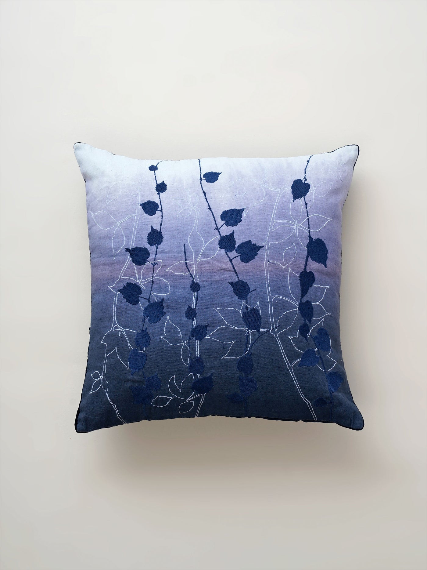 Cushion Cover - Blue Ombre Embroidered