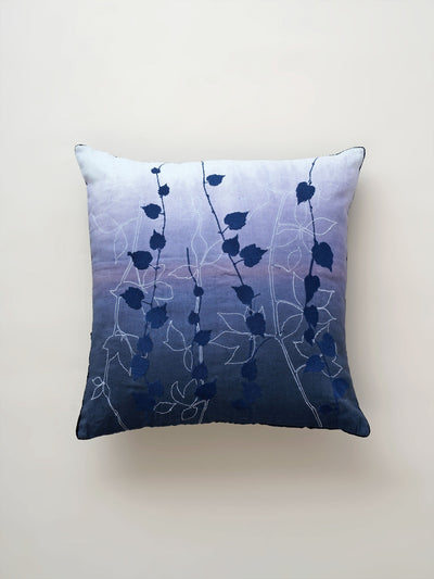 Blue Ombre Embroidered Cushion