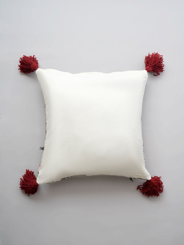 Cushion Cover - Burgundy Block Print