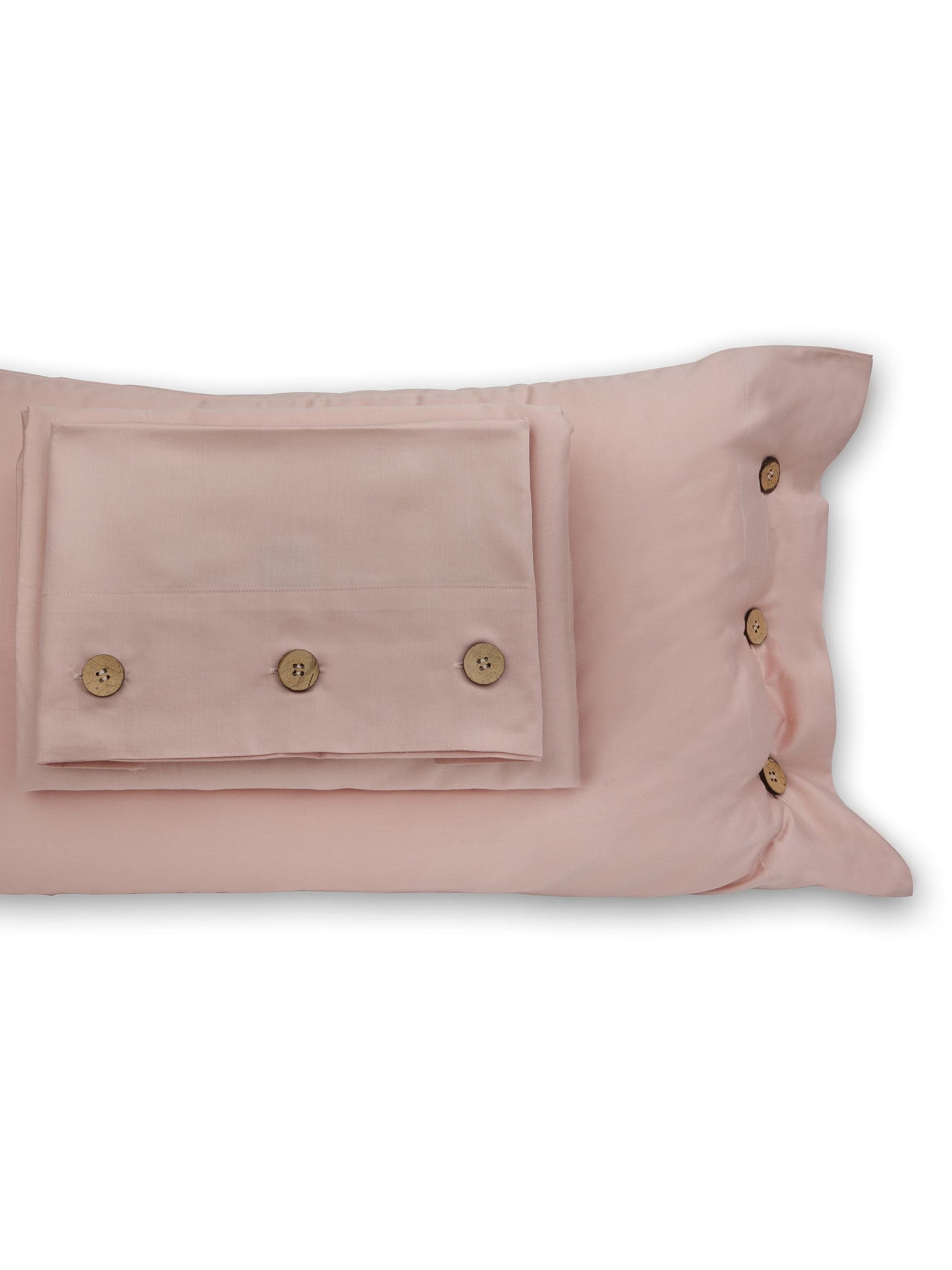Bedsheet - Buttoned Coral Peach