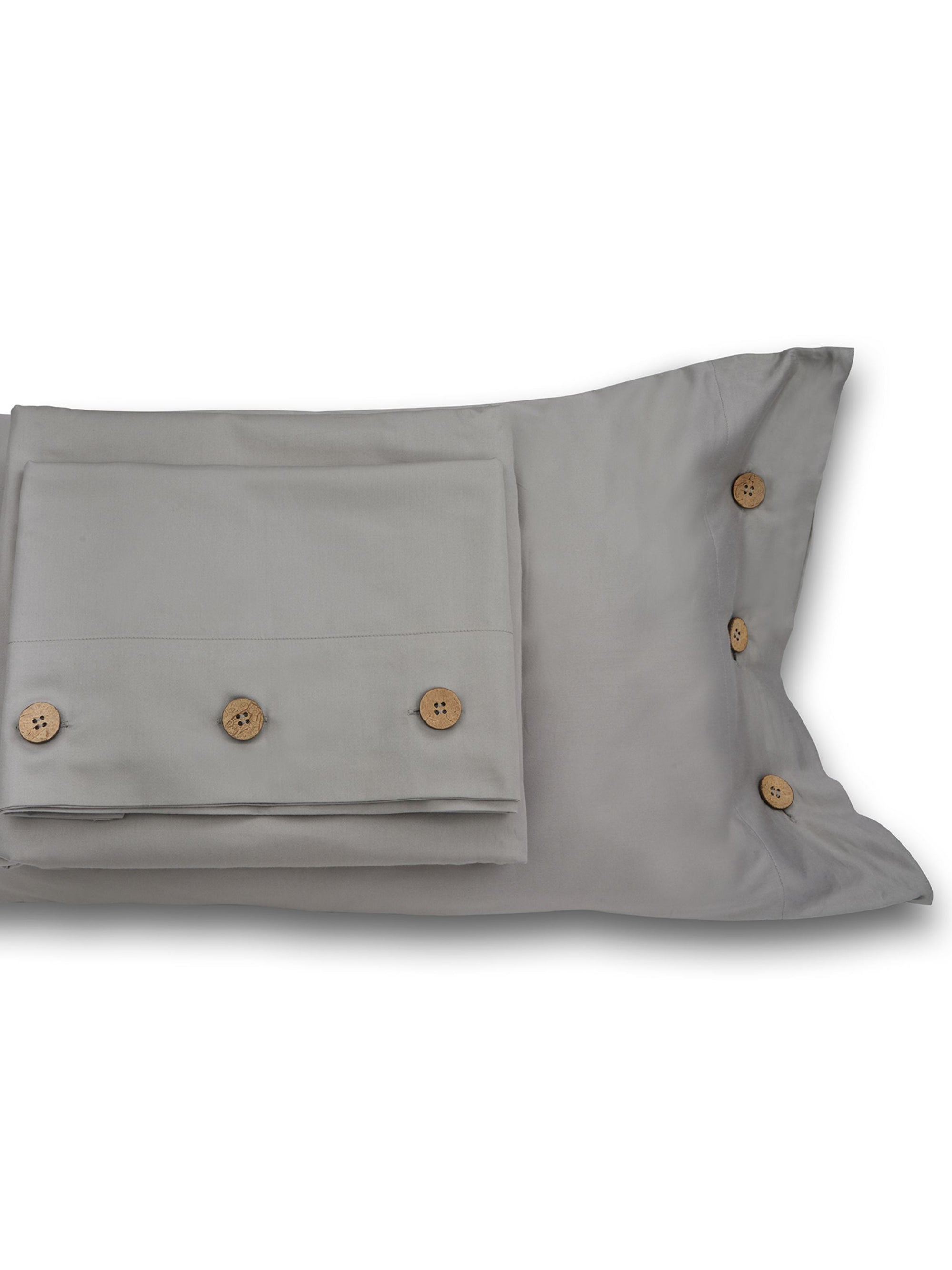 Bedsheet - Buttoned Modern Grey