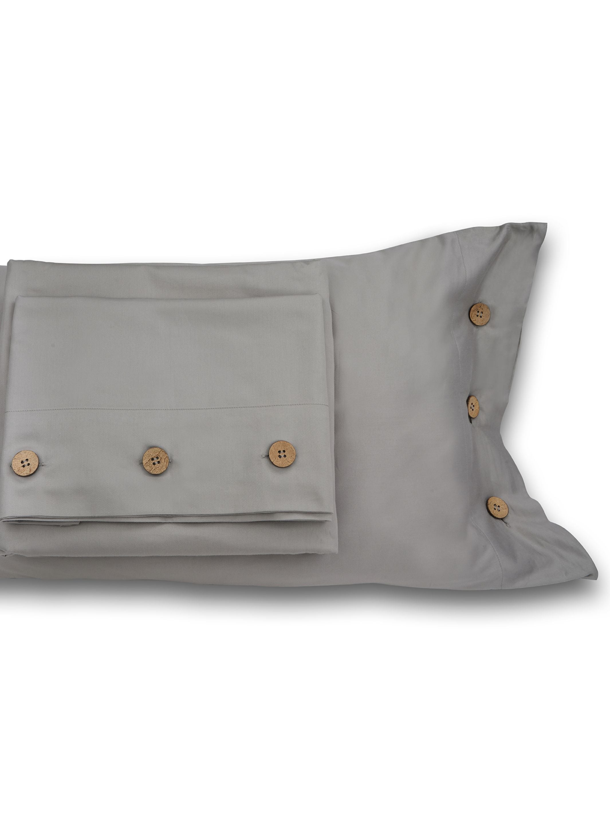 Bedsheet - Buttoned Modern Grey
