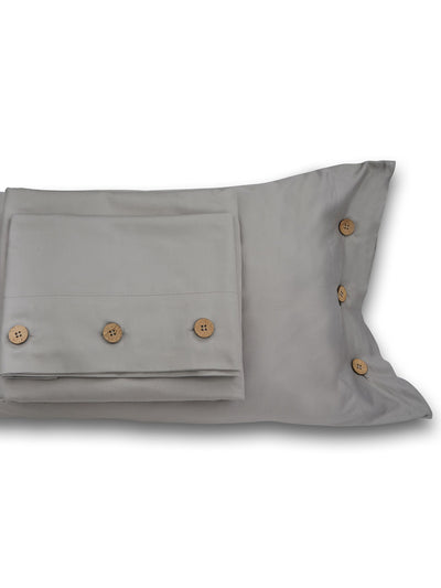 Bedsheet - Buttoned Modern Grey