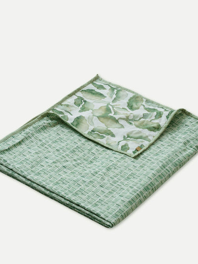Cascade Green Linen Bedspread