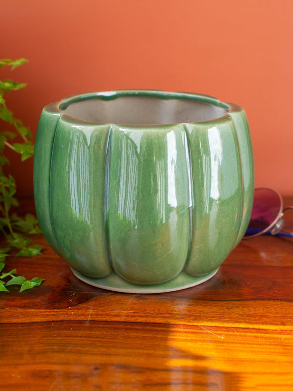 Ceramic Tabletop Planter Green