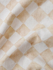 Linen Bedspread - Checker Beige