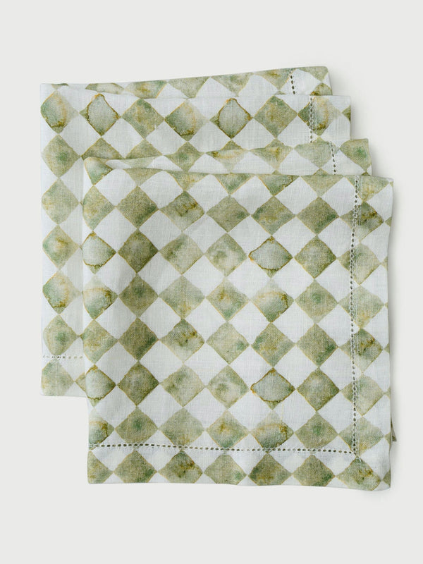 Table Napkin - Checker Green