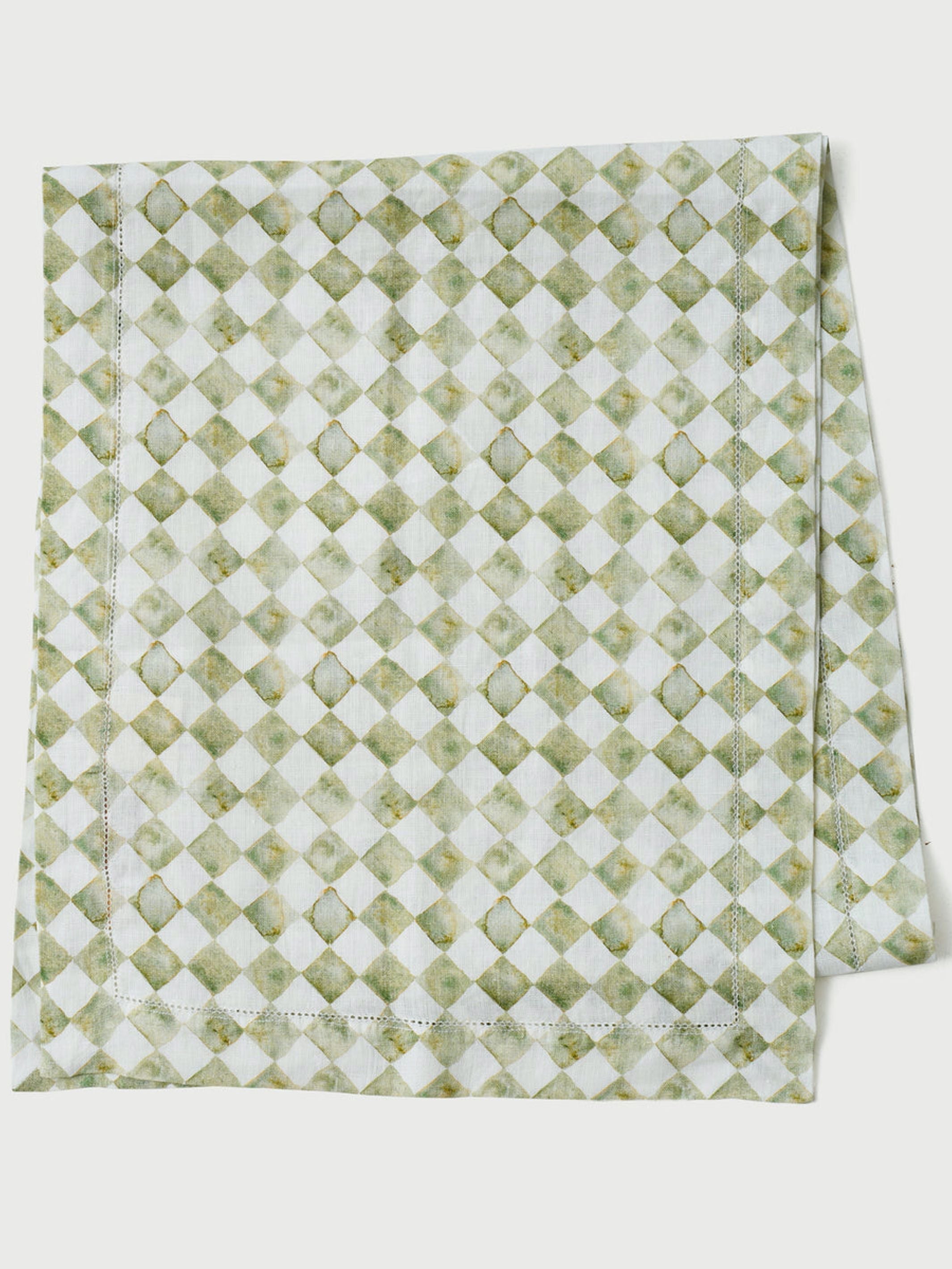 Table Runner - Checkered Green