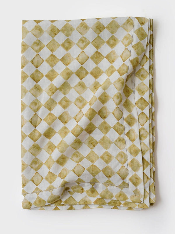 Table Cover - Checker Ochre