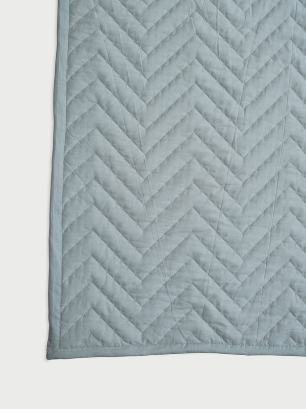 Quilted Bedding Set - Chevron Blue
