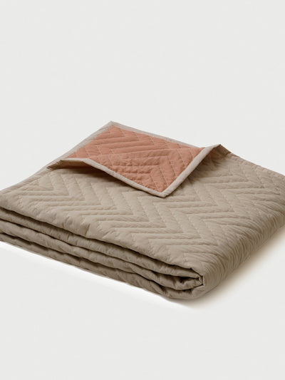 Quilted Bedding Set - Chevron Blush