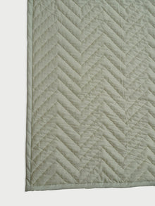 Quilted Bedding Set - Chevron Green