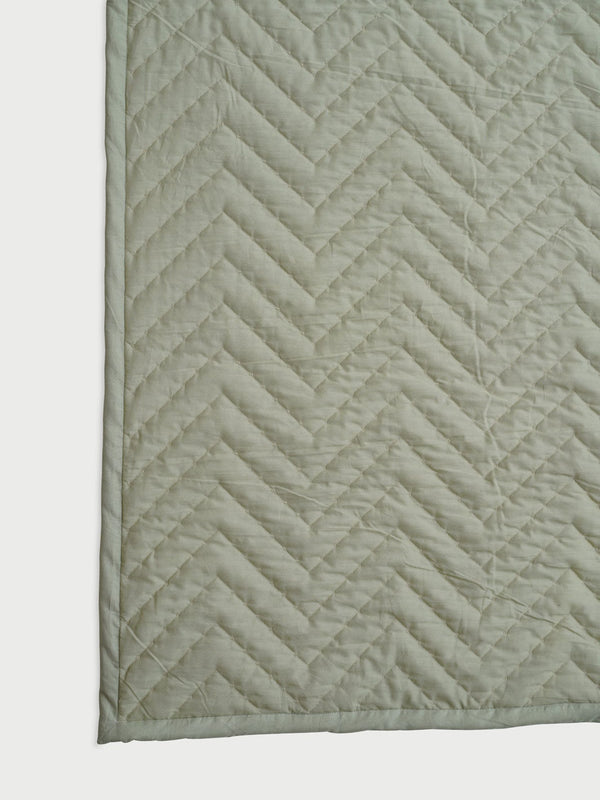 Quilted Bedding Set - Chevron Green