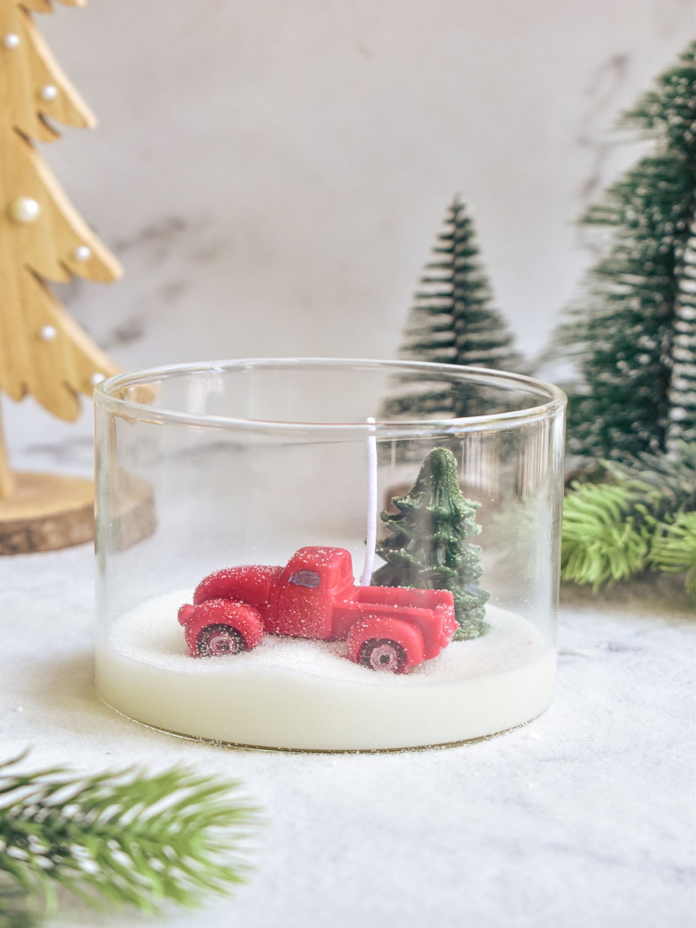 Classic Christmas Truck Candle