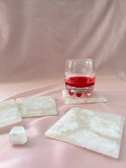 Clear Quartz Square Coaster Set of 4