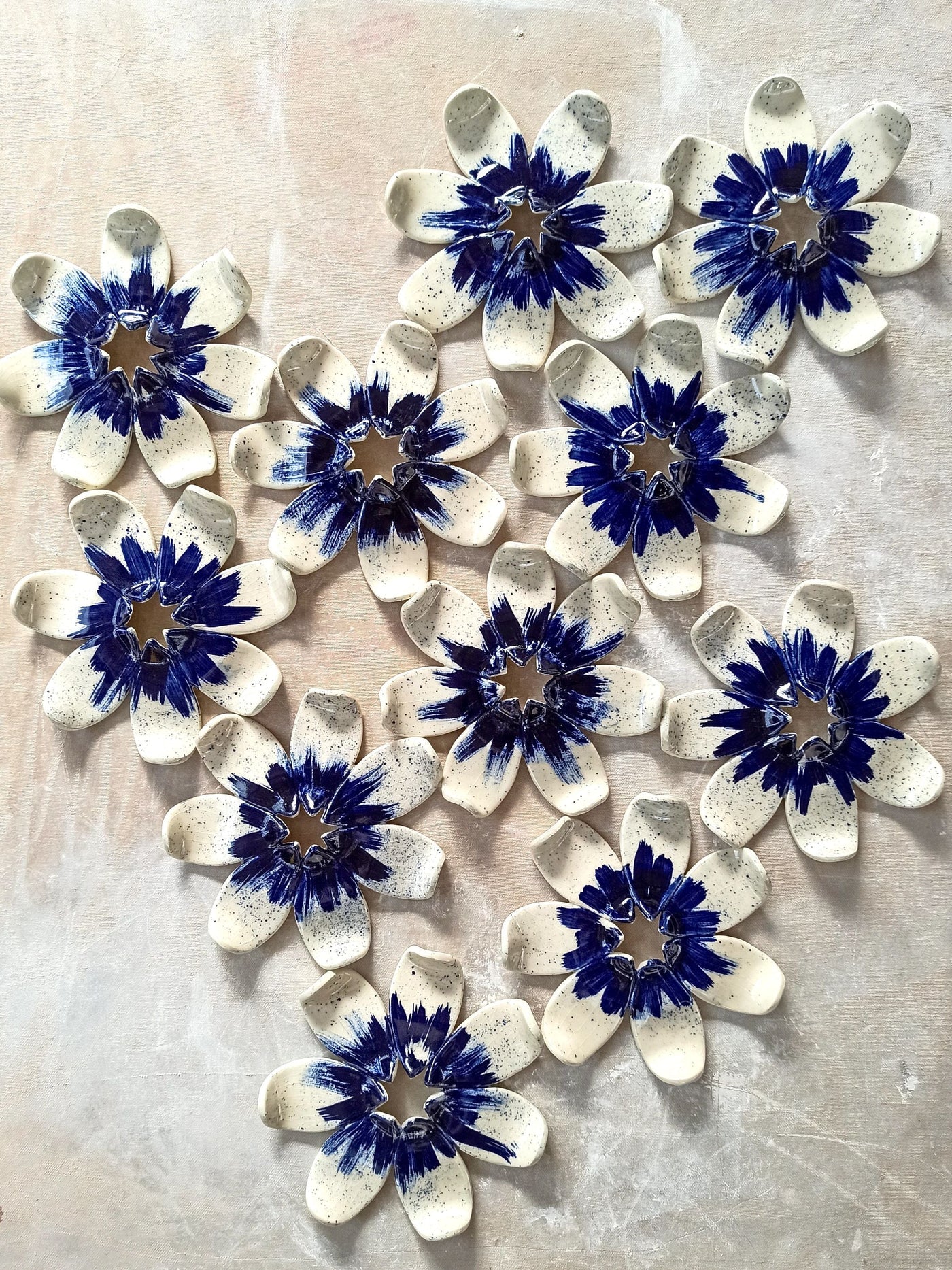 Blue Splatter Wall Flower