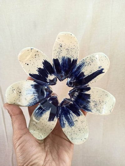 Blue Splatter Wall Flower
