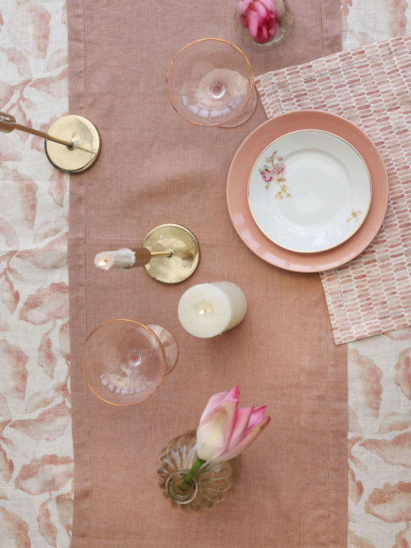 Linen Table Runner - Rose