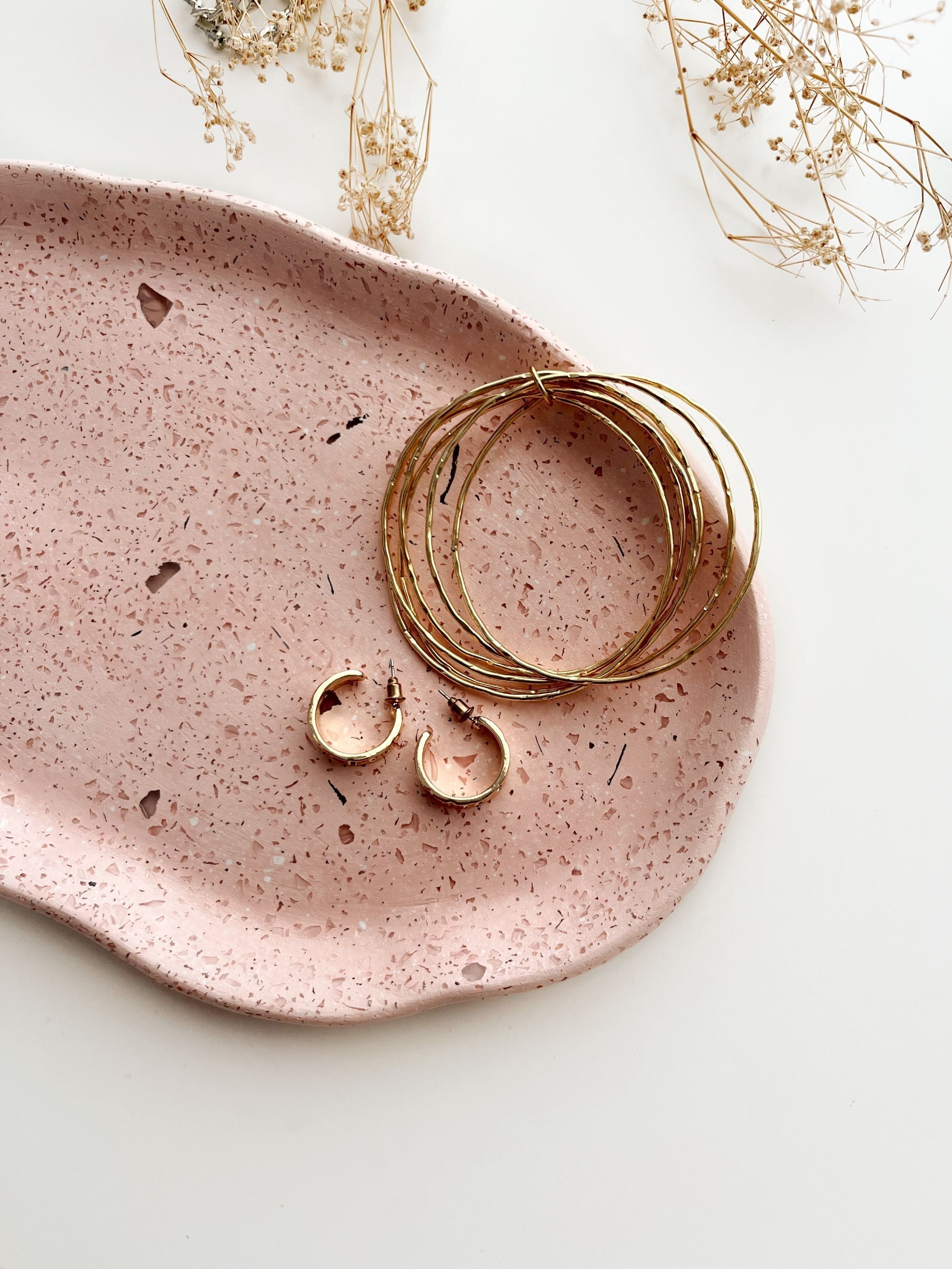 Concrete Irregular Oval Tray - Terrazzo