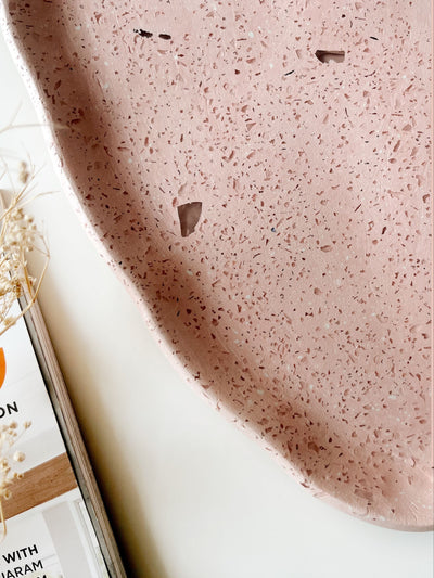 Concrete Irregular Oval Tray - Terrazzo