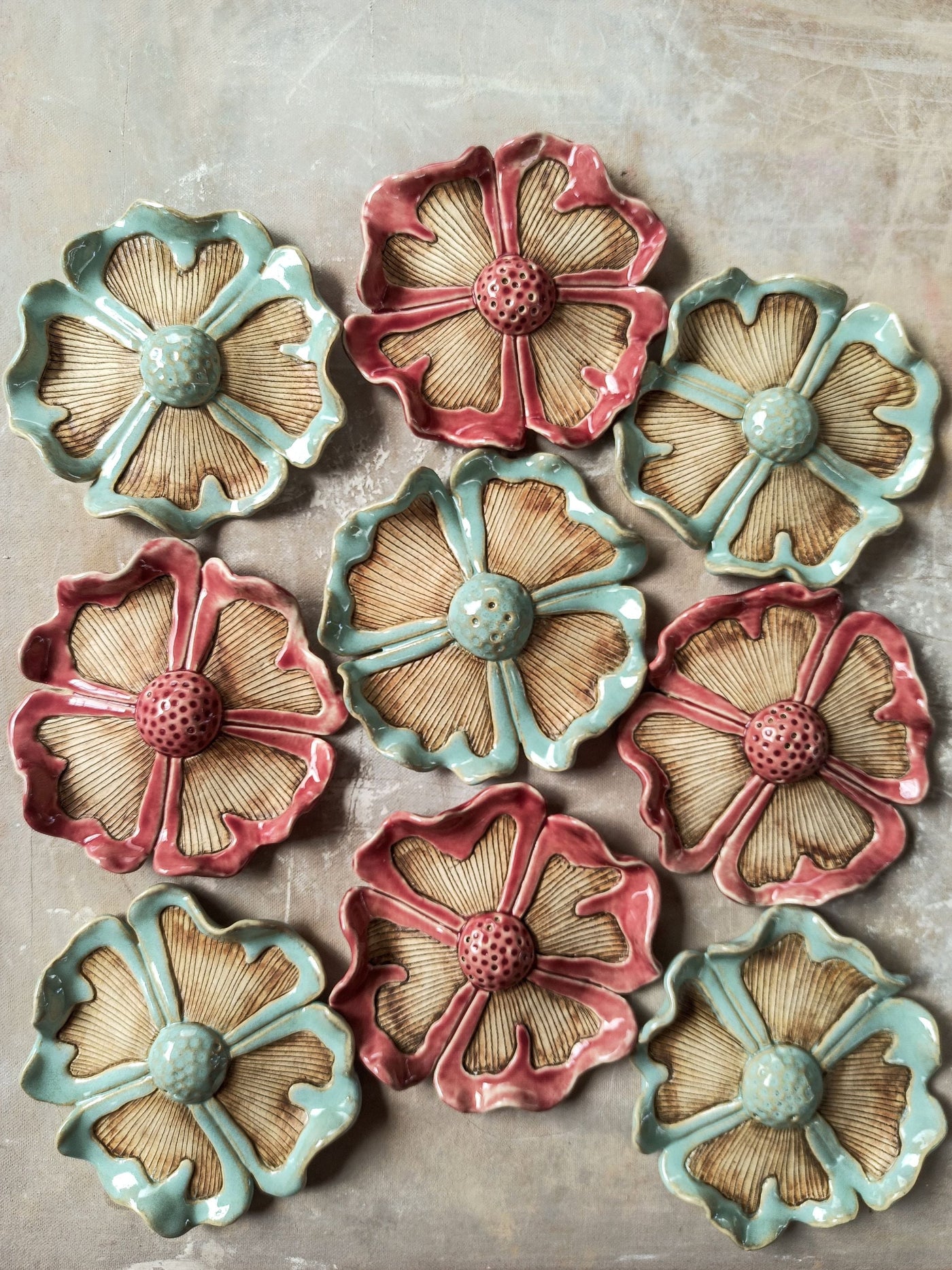 Crinkled Wall Flowers Set of 2