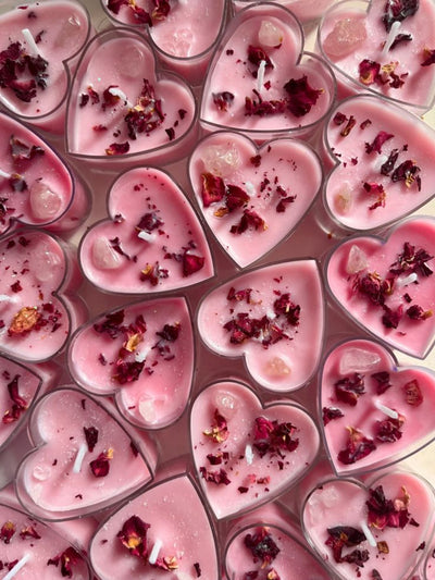 Crystal Heart Tealight Candles