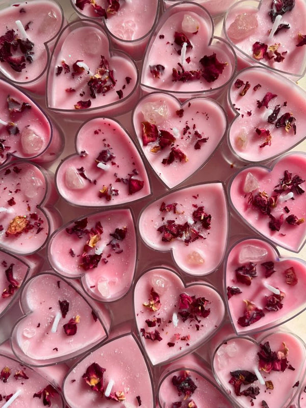 Crystal Heart Tealight Candles