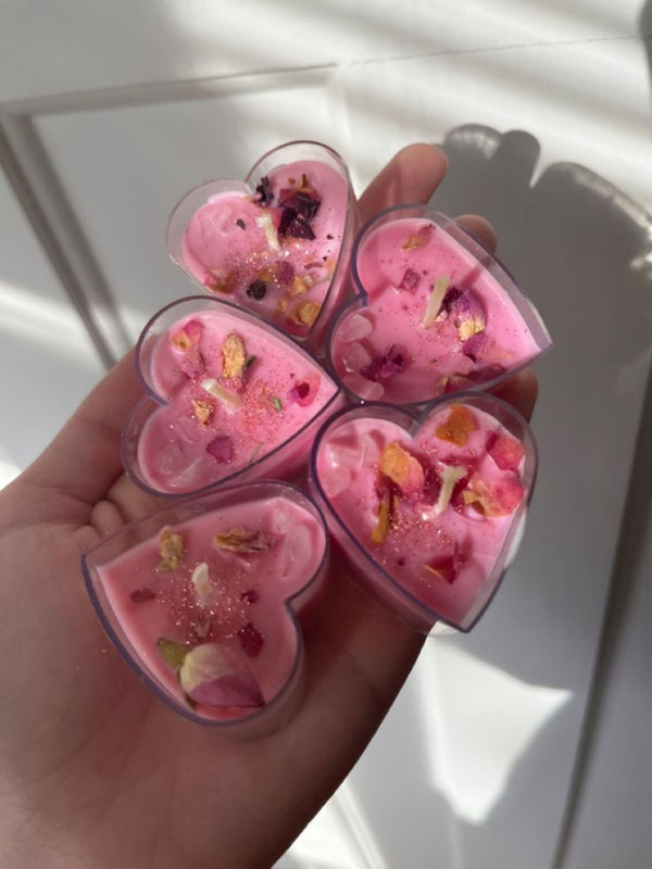 Crystal Heart Tealight Candles