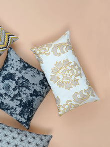 Cushion Cover - Damask Embroidered Yellow