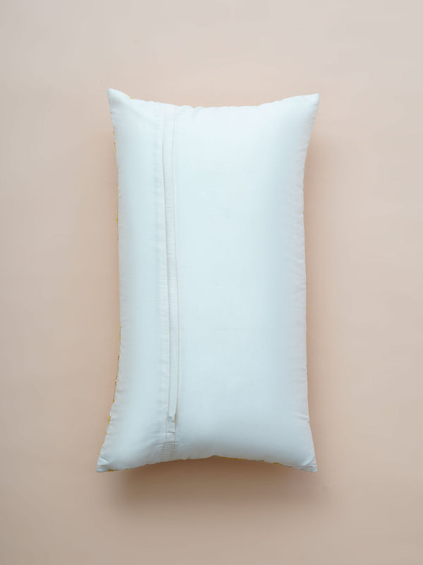 Cushion Cover - Damask Embroidered Yellow