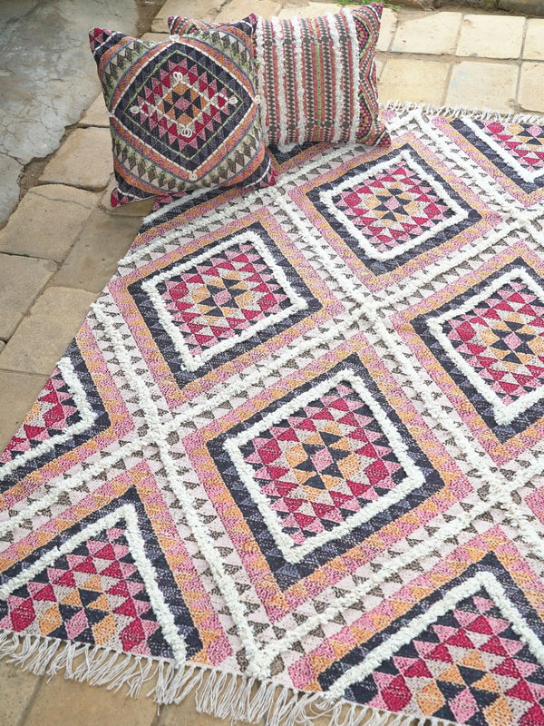 Dapple Embroidered Cotton Rug