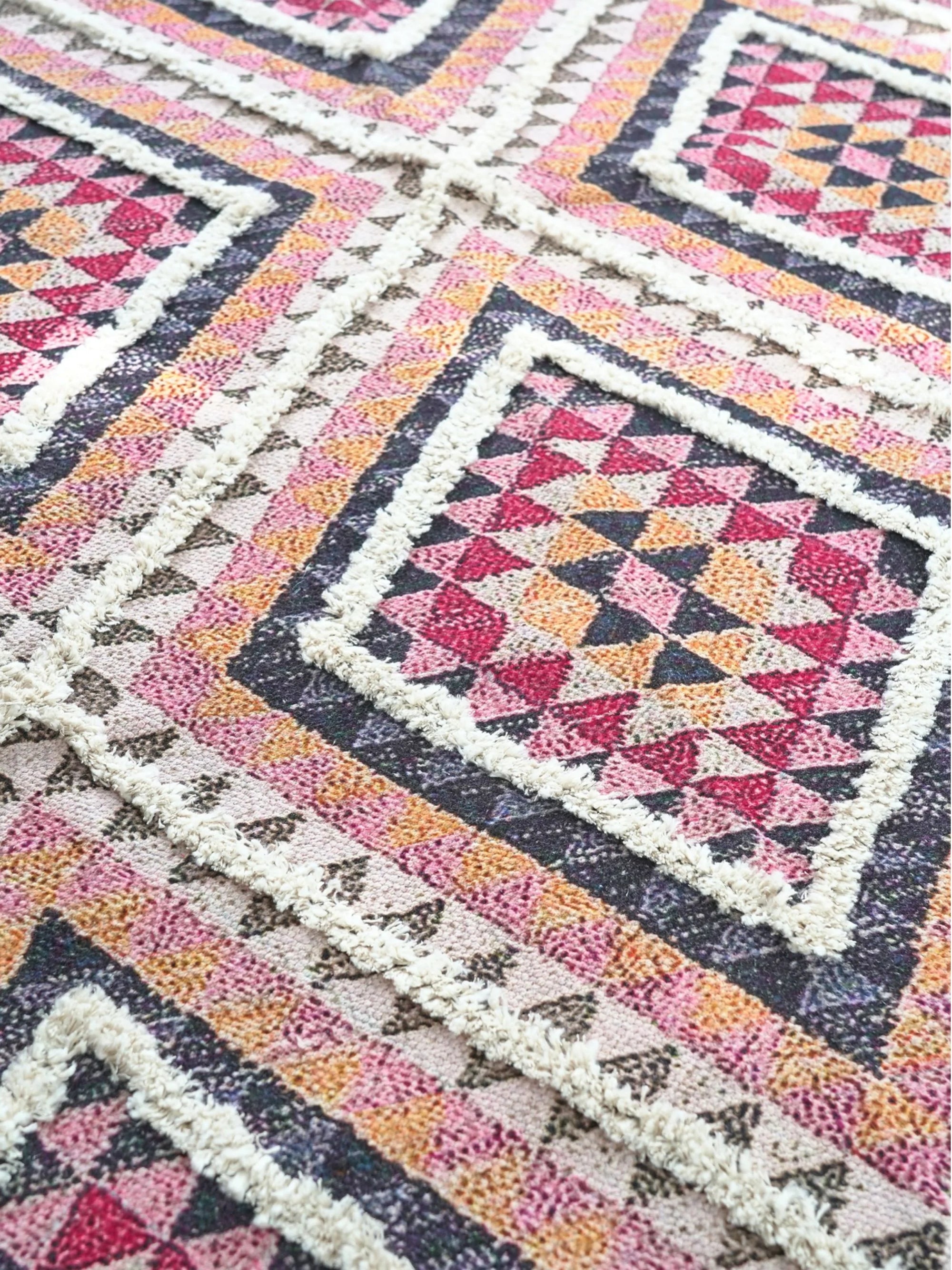 Dapple Embroidered Cotton Rug