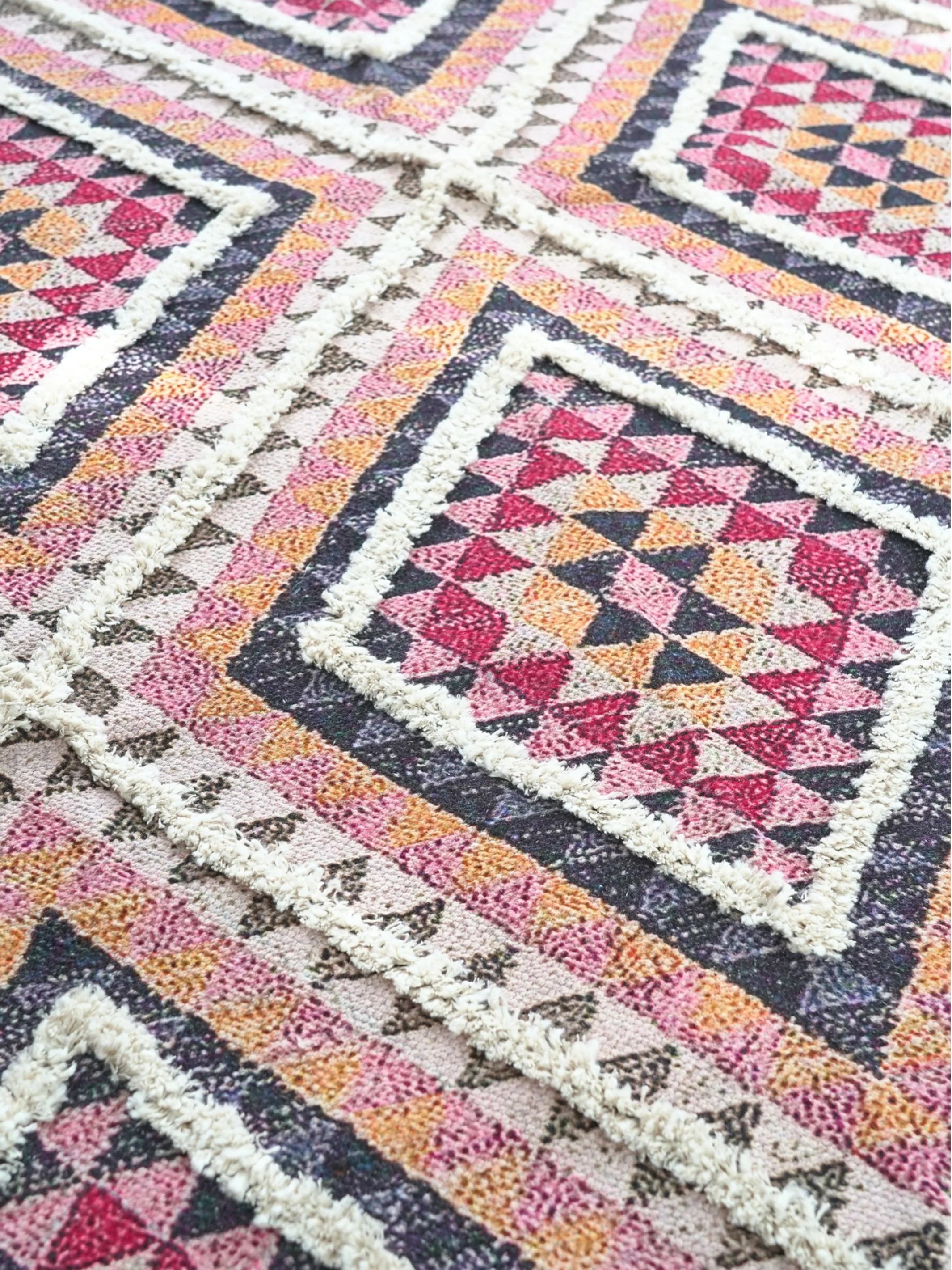 Dapple Embroidered Cotton Rug