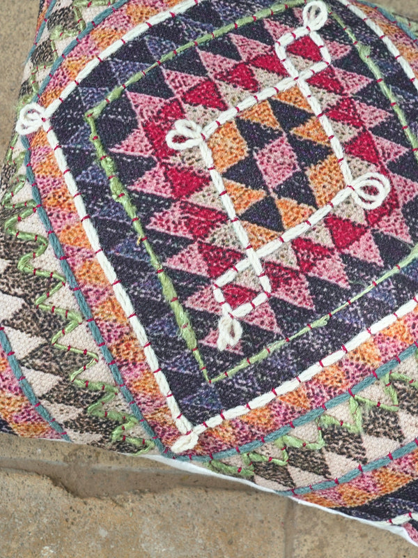 Diamond Embroidered  Cushion Cover