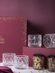 Diamond Glass & Snacks Gift Box