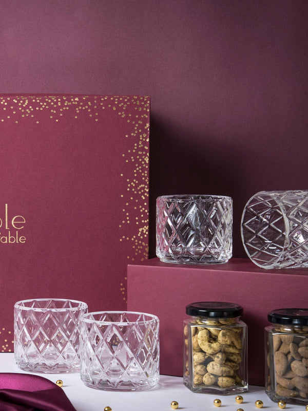 Diamond Glass & Snacks Gift Box