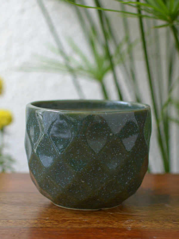 Diamond Textured Ceramic Planter