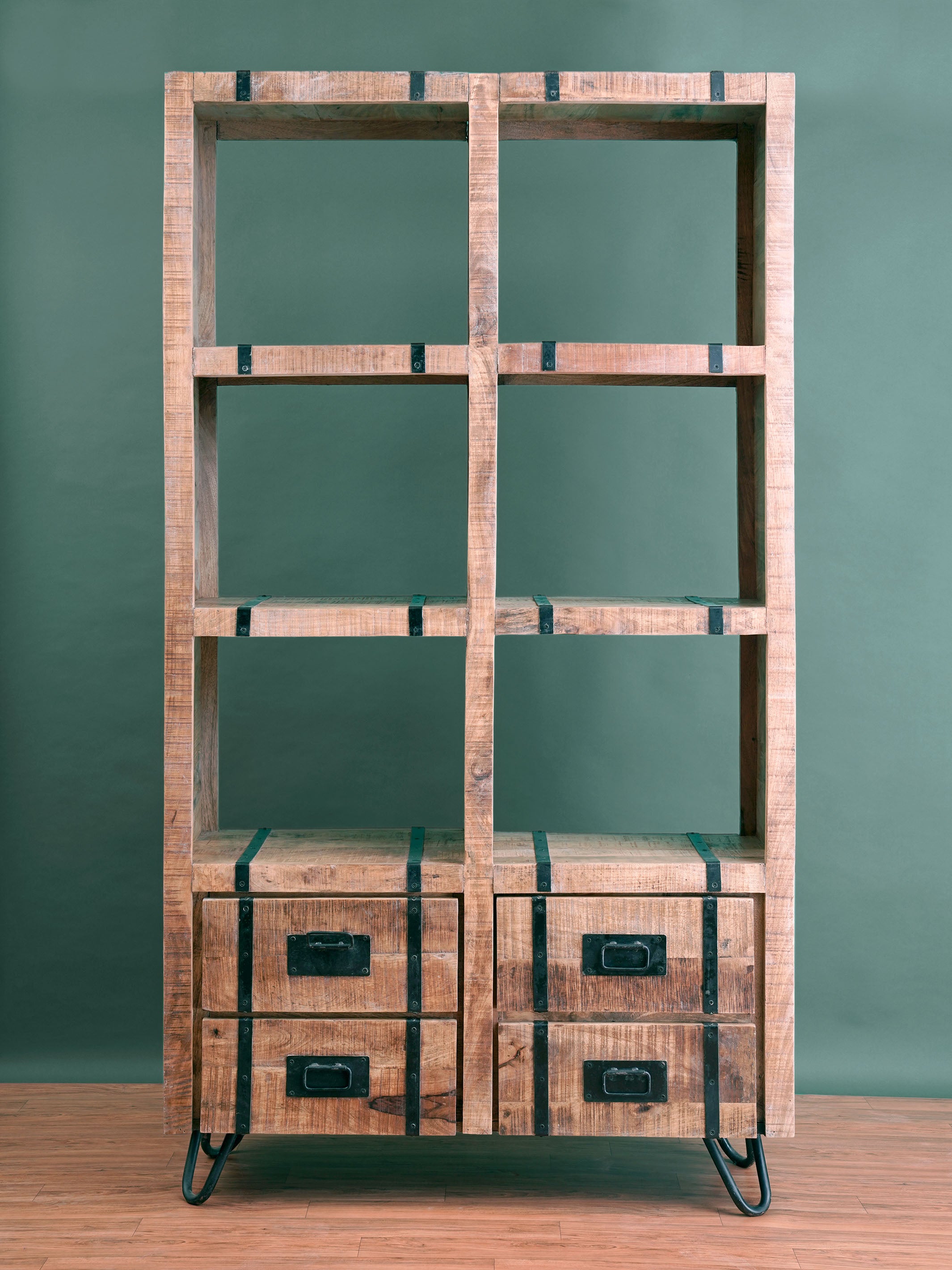 Dramatic Metal Braces Shelf