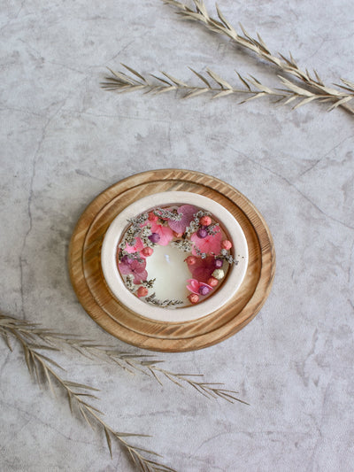 Dryflower & Soy Wax Candle In Small Round Jar