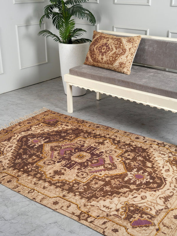 Embroidered Rug - Earthy Elegance