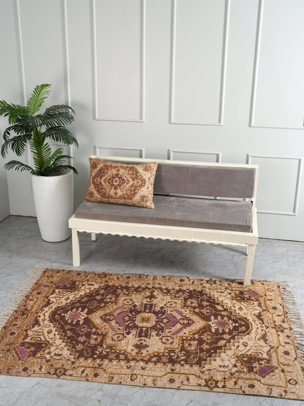 Embroidered Rug - Earthy Elegance