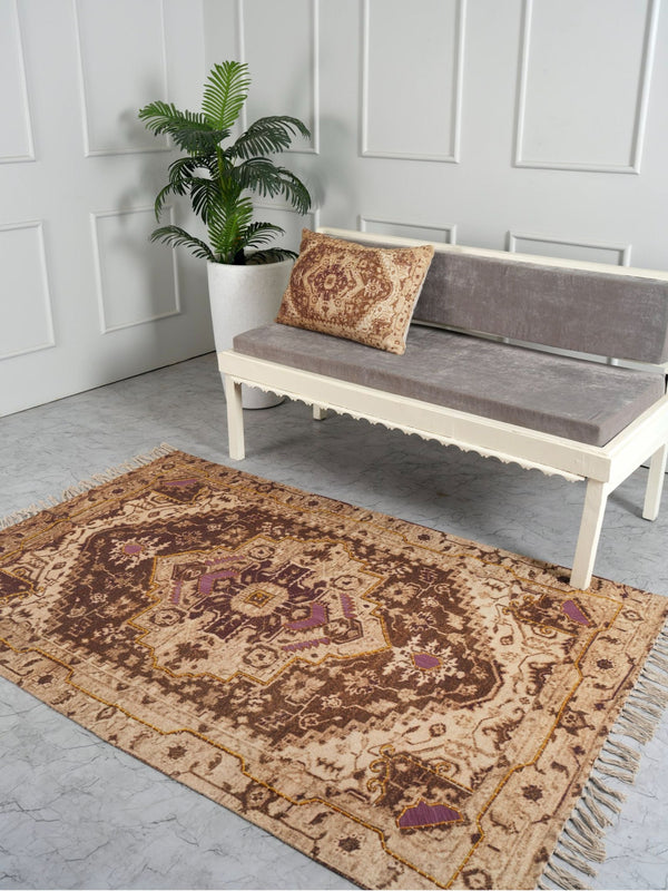 Embroidered Rug - Earthy Elegance