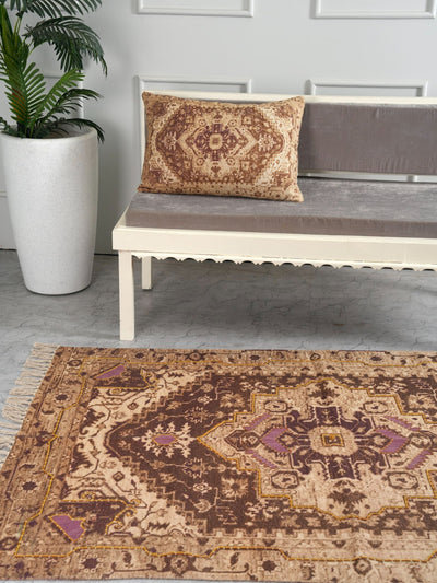 Embroidered Rug - Earthy Elegance