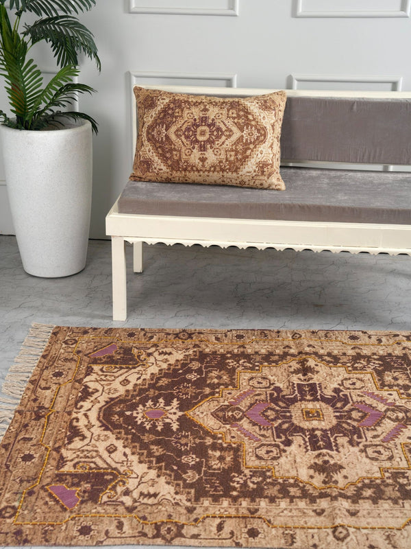 Embroidered Rug - Earthy Elegance