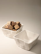 Embossed Checked White Bowl