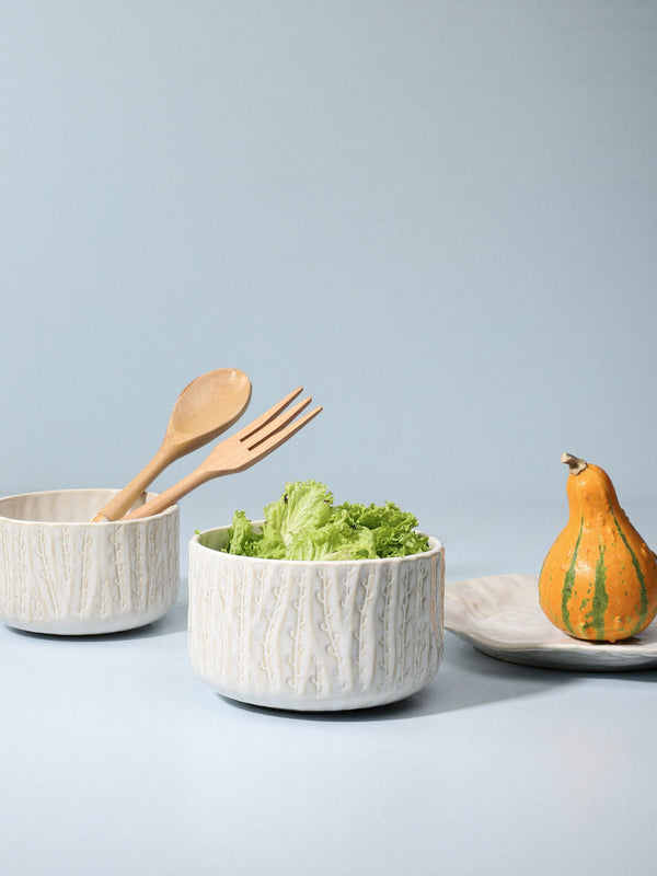 Embossed Rosemary Ceramic bowl